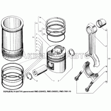 Поршень и шатун двигателей ЯМЗ-7601.10, ЯМЗ-236НЕ2, ЯМЗ-236БЕ2