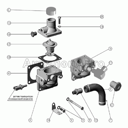 Установка корпуса термостата. Установка корпуса термостата.