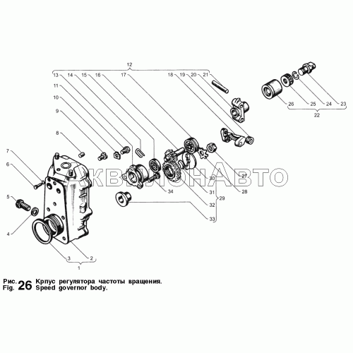 Корпус регулятора частоты вращения