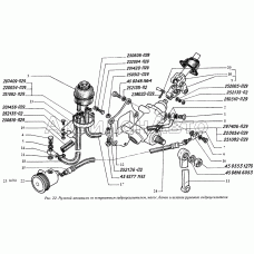 Рулевой механизм со встроенным гидроусилителем, насос, бачок и шланги рулевого гидроусилителя