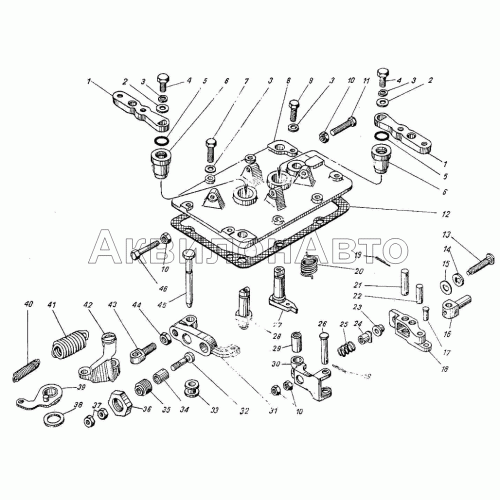 Крышка регулятора верхняя и рычаги с корректорами