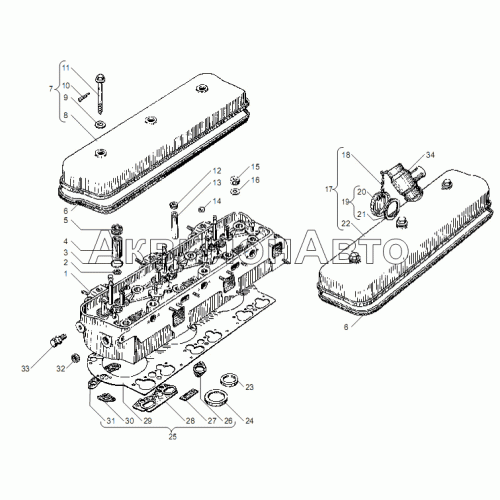 ГОЛОВКА ЦИЛИНДРОВ двигателей ЯМЗ-6562.10, ЯМЗ-6563.10