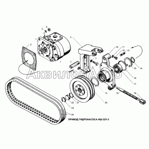 Привод гидронасоса НШ-32У-3
