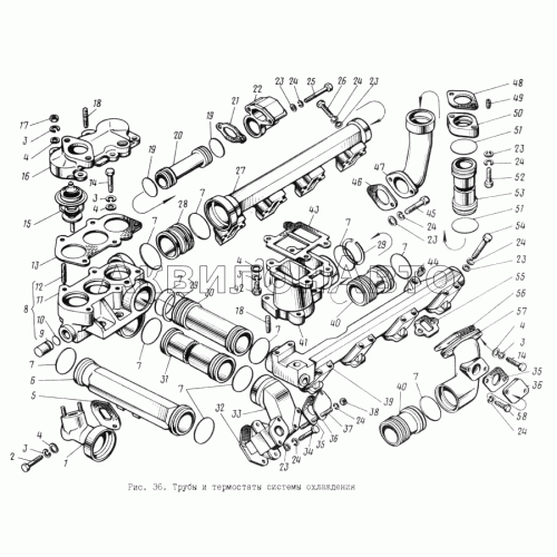 Трубы и термостаты системы охлаждения