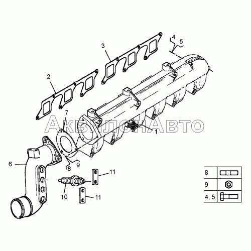 Коллектор впускной и свечи подогрева (Евро-3)