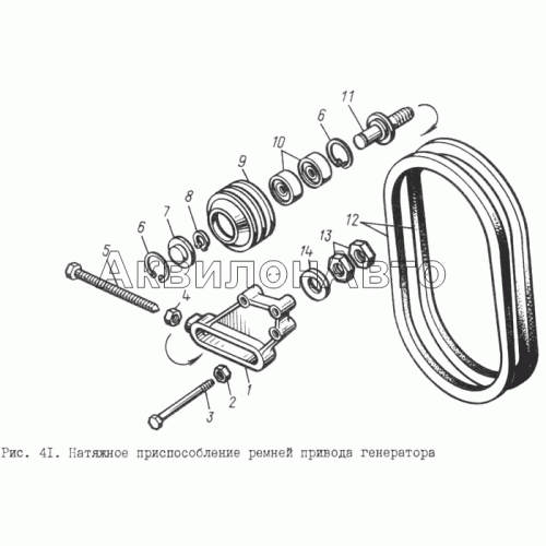 Натяжное приспособление ремней привода генератора