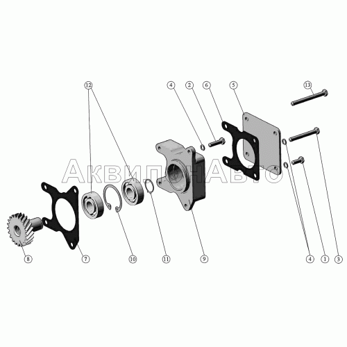 Установка привода гидронасоса. Установка привода гидронасоса.