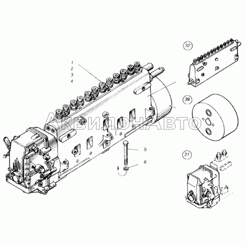 Насос топливный высокого давления с регулятором и муфтой опережения впрыска топлива