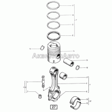 Поршень с шатуном СМД-17,-17Н.01,-17Н.02,-17Н.03,-17Н.04,-18,-18Н.01,-18Н.02,-18Н.03,-18Н.04