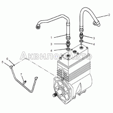 Трубки подвода смазки, подвода и отвода охлаждающей жидкости компрессора воздушного