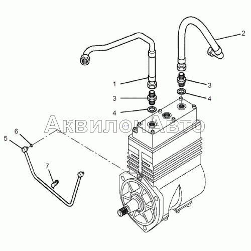 Трубки подвода смазки, подвода и отвода охлаждающей жидкости компрессора воздушного
