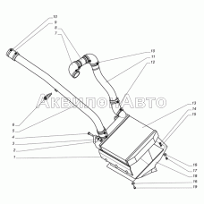 Охладитель наддувочного воздуха с патрубками
