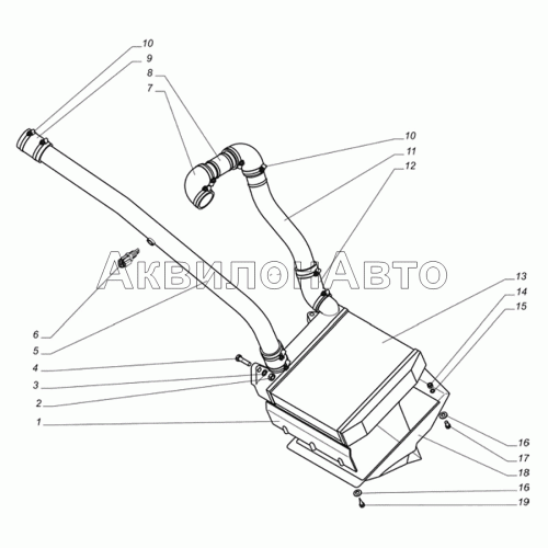 Охладитель наддувочного воздуха с патрубками Охладитель наддувочного воздуха с патрубками