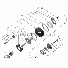 Вал и шестерни демультипликатора коробки передач ТМЗ–09.130–10, ТМЗ–09.130–30, ТМЗ–09.130–50