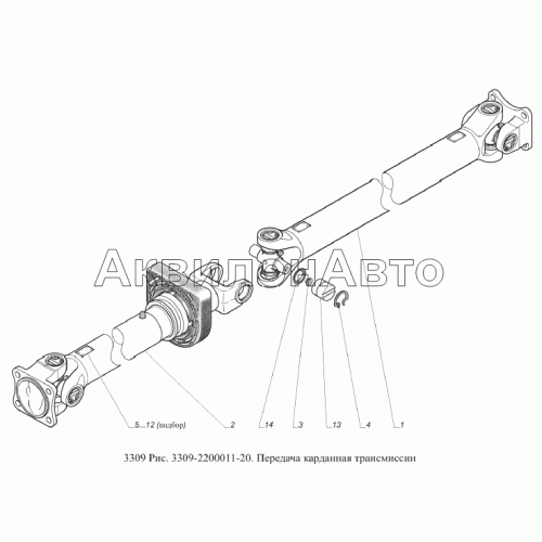 Передача карданная трансмиссии Передача карданная трансмиссии