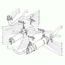 Глушитель, резонатор, трубы глушителя автомобиля ГАЗель с двигателем ГАЗ-560