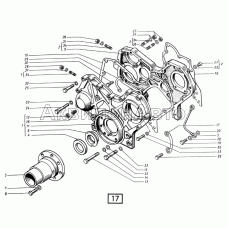 Картер и крышка картера зубчатых колес СМД-31, -31А, -31.01, 31Б.04
