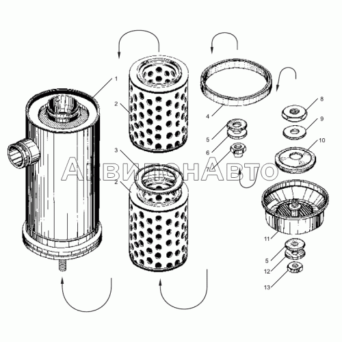 Воздушный фильтр двигателей ЯМЗ-238ДЕ2-1, ЯМЗ-238ДЕ2-3 Воздушный фильтр двигателей ЯМЗ-238ДЕ2-1, ЯМЗ-238ДЕ2-3