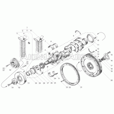 Вал коленчатый и маховик