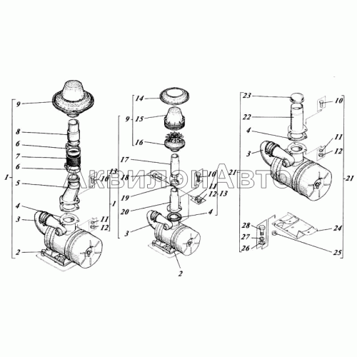 Установка воздухоочистителя 440-12c1-3 Установка воздухоочистителя 440-12c1-3