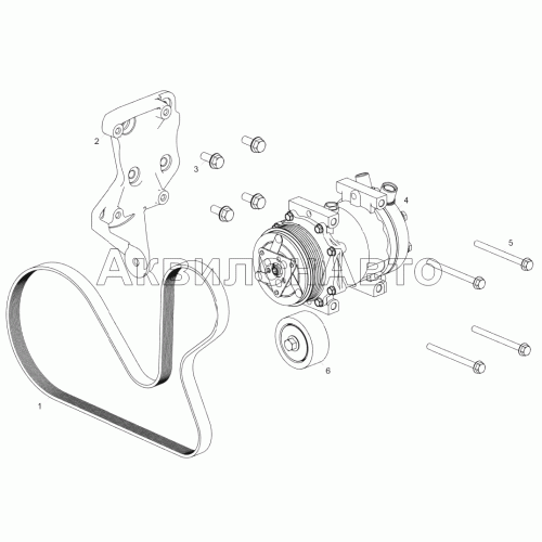 5340.8114005 Установка компрессора кондиционера(ЯМЗ-5344-11, ЯМЗ-53441-21)