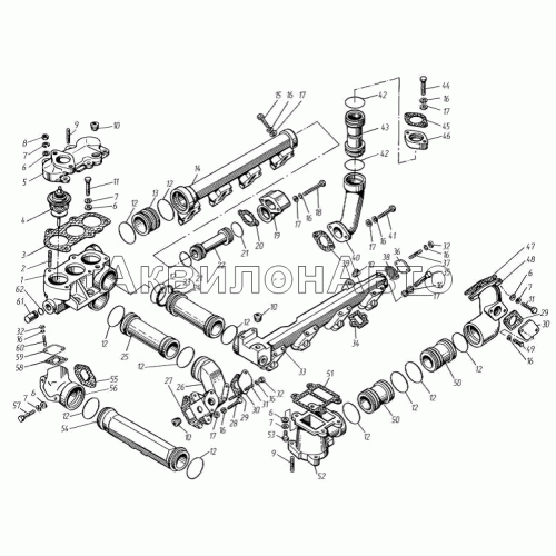 Трубы и термостаты системы охлаждения