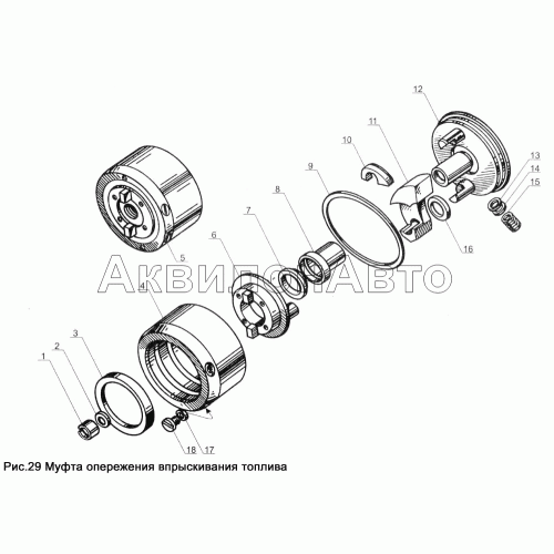 Муфта опережения впрыскивания топлива