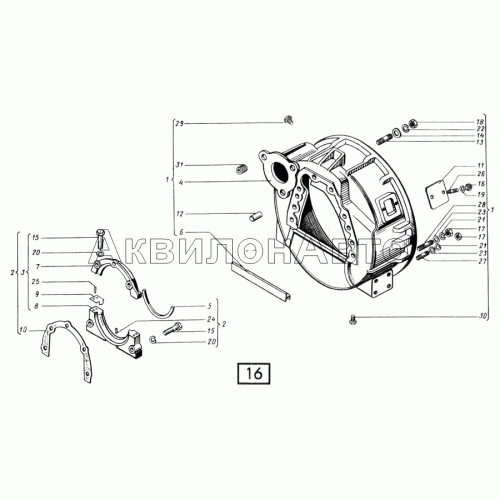 Картер маховика СМД-31, -31А, -31.01, 31Б.04