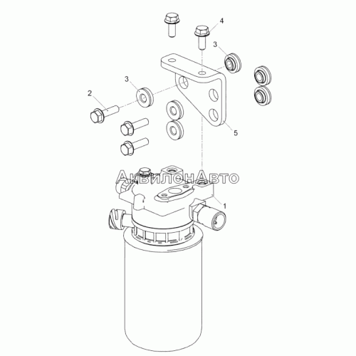 53443.1117005-22 Установка фильтра тонкой очистки топлива с подогревателем и демпферами (ЯМЗ-53443-10, ЯМЗ-53443-30)