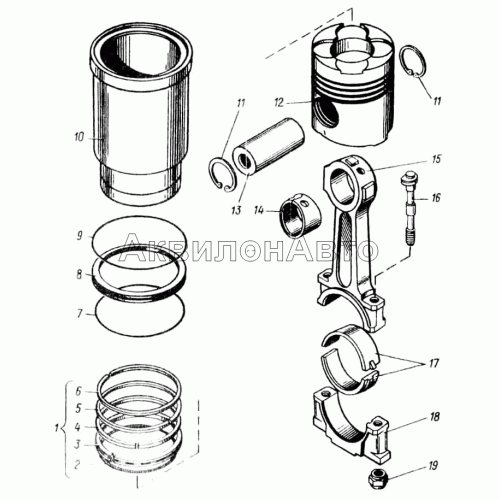 Поршень и шатун