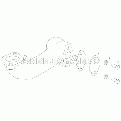 7511.1013732-01 Патрубок отводящий с заглушкой в сборе 7511.1013732-01 Патрубок отводящий с заглушкой в сборе