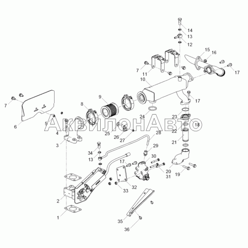 5344.1213005-10 Установка системы рециркуляции отработавших газов (ЯМЗ-53443-20, ЯМЗ-53443-22) 5344.1213005-10 Установка системы рециркуляции отработавших газов (ЯМЗ-53443-20, ЯМЗ-53443-22)