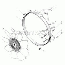Вентилятор и кожух вентилятора с вязкостной муфтой