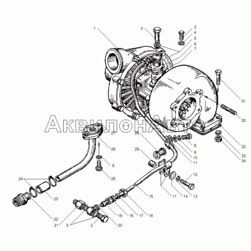 Трубки подвода и слива масла