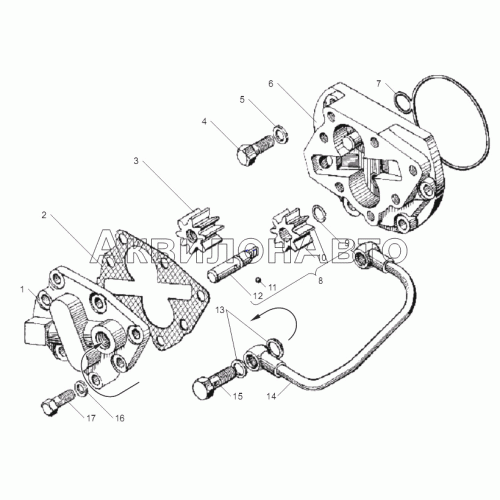 НАСОС МАСЛЯНЫЙ КОРОБОК ПЕРЕДАЧ ЯМЗ-2381, ЯМЗ-2361 для двигателей ЯМЗ-6562.10, ЯМЗ-6563.10