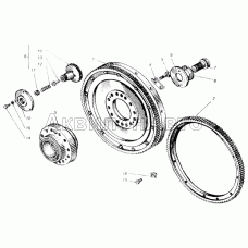 Маховик и механизм поворота коленчатого вала