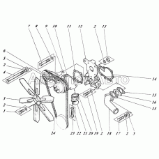 Насос водяной, вентилятор и термостат 442-56-13с1