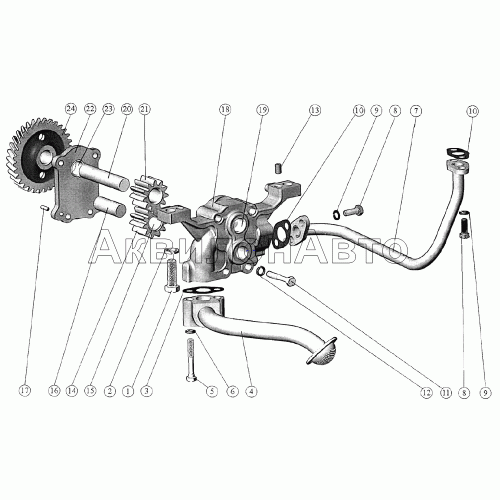 Установка масляного насоса. Установка приёмника масляного насоса Установка масляного насоса. Установка приёмника масляного насоса