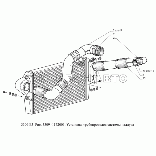 3309-1172001. Установка трубопроводов системы наддува