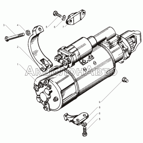 Стартер в сборе и его крепление