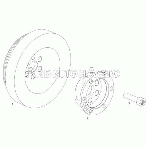 5340.1005050 Установка гасителя коленчатого вала 5340.1005050 Установка гасителя коленчатого вала