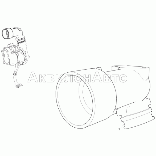 Патрубок отводящий 536-30-111500-030