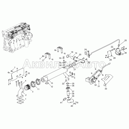 Система рециркуляции ОГ (для двигателей ЯМЗ-536, ЯМЗ-5361, ЯМЗ-5363) 536-30-121300-010