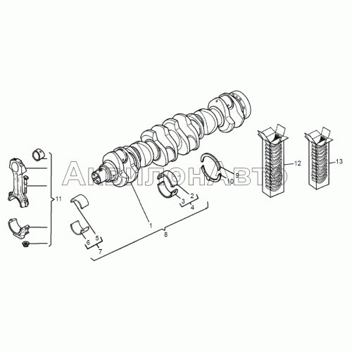 Вал коленчатый и шатун Вал коленчатый и шатун