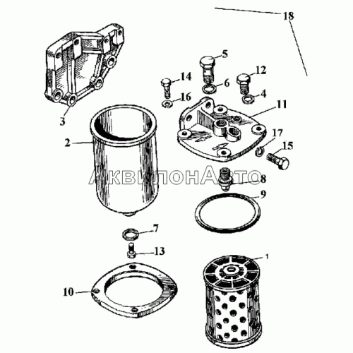 Фильтр топливный тонкой очистки А65.01.000 Фильтр топливный тонкой очистки А65.01.000