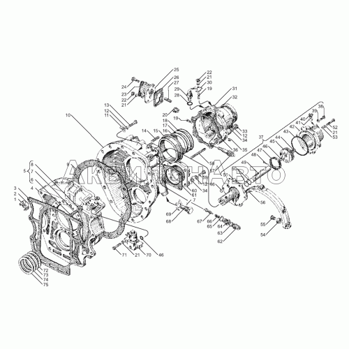 Картер демультипликатора коробки передач (алюминиевый) Картер демультипликатора коробки передач (алюминиевый)