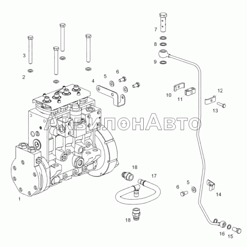 65652.1111005 Установка топливного насоса высокого давления 65652.1111005 Установка топливного насоса высокого давления