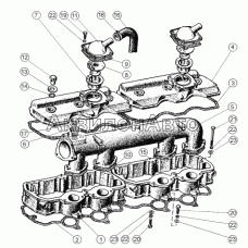 Крышки головок цилиндров, коллектор и сапуны Крышки головок цилиндров, коллектор и сапуны
