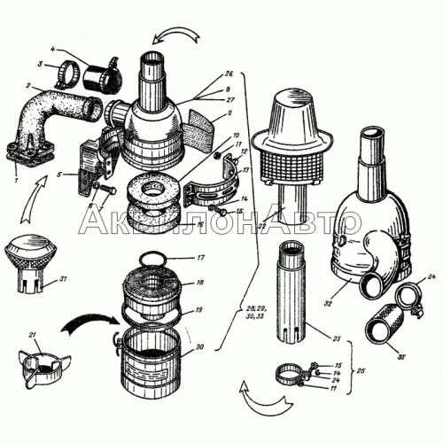 Воздухоочиститель с моноциклоном Воздухоочиститель с моноциклоном