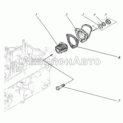 Головка цилиндров с коллекторами и термостатом 442-24-00с2